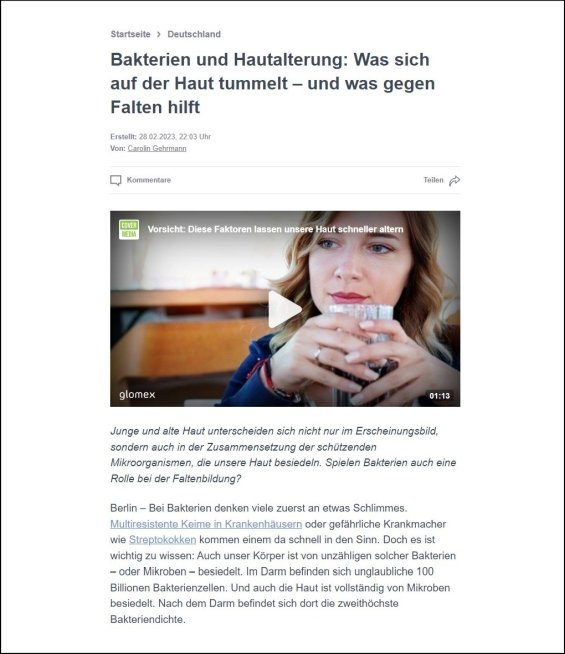 Bakterien und Hautalterung: Was sich auf der Haut tummelt – und was gegen Falten hilft