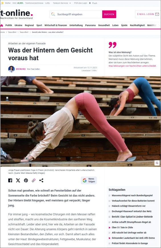 Kolumne: Was der Hintern dem Gesicht voraus hat