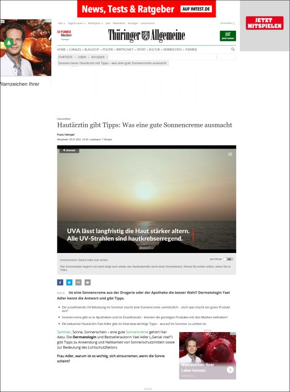 Sonnencreme: Hautärztin mit Tipps – was eine gute Sonnencreme ausmacht
