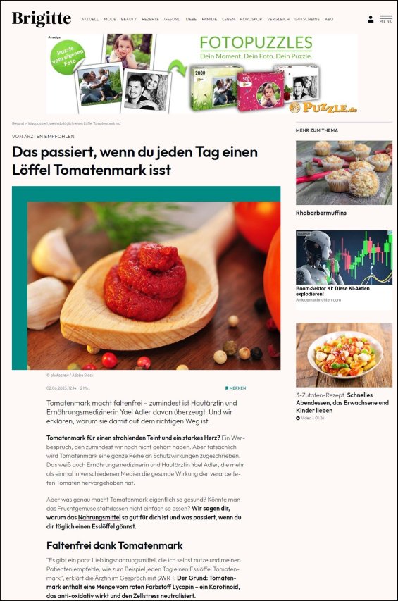 Das passiert, wenn du jeden Tag einen Löffel Tomatenmark isst
