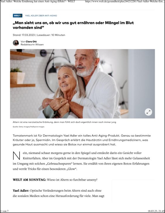 Man sieht uns an, ob wir uns gut ernähren oder Mängel im Blut vorhanden sind