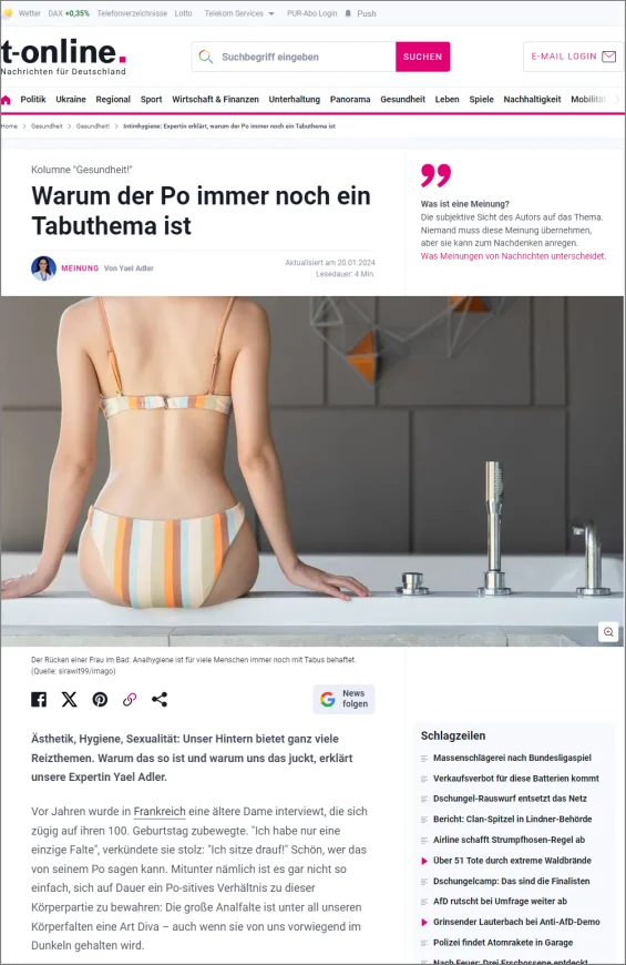 Kolumne: Warum der Po immer noch ein Tabuthema ist