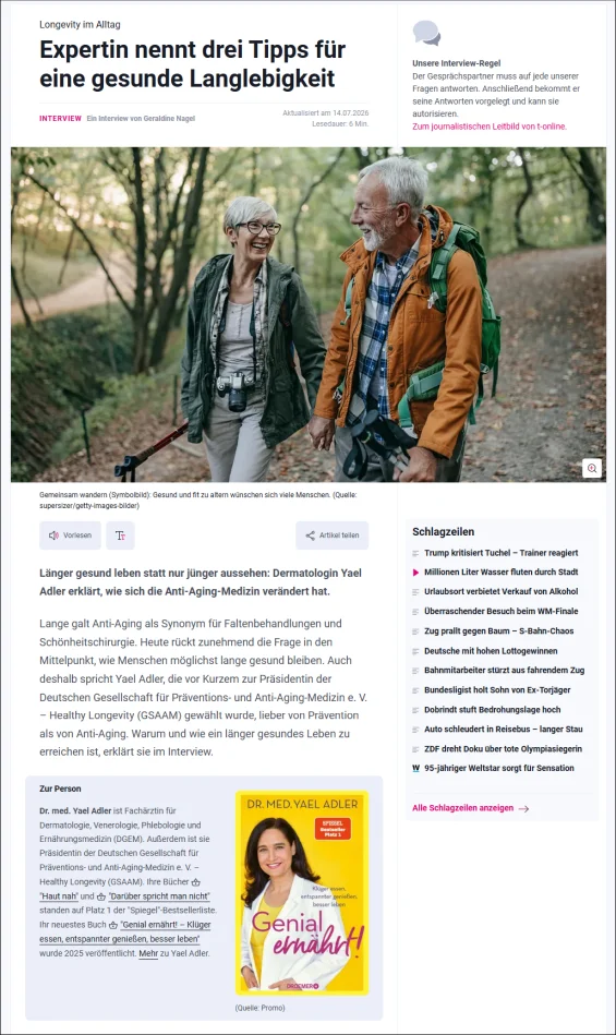 Longevity im Alltag: Expertin nennt drei Tipps für eine gesunde Langlebigkeit