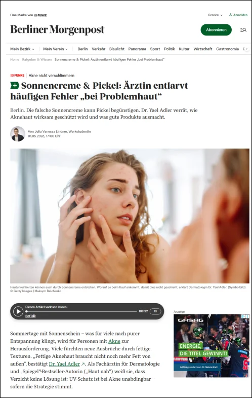 Sonnencreme & Pickel: Die häufigsten Fehler