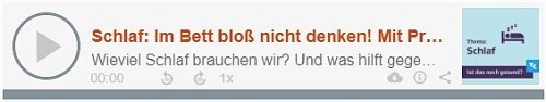 Schlaf: Im Bett bloß nicht denken! Mit Prof. Kneginja Richter